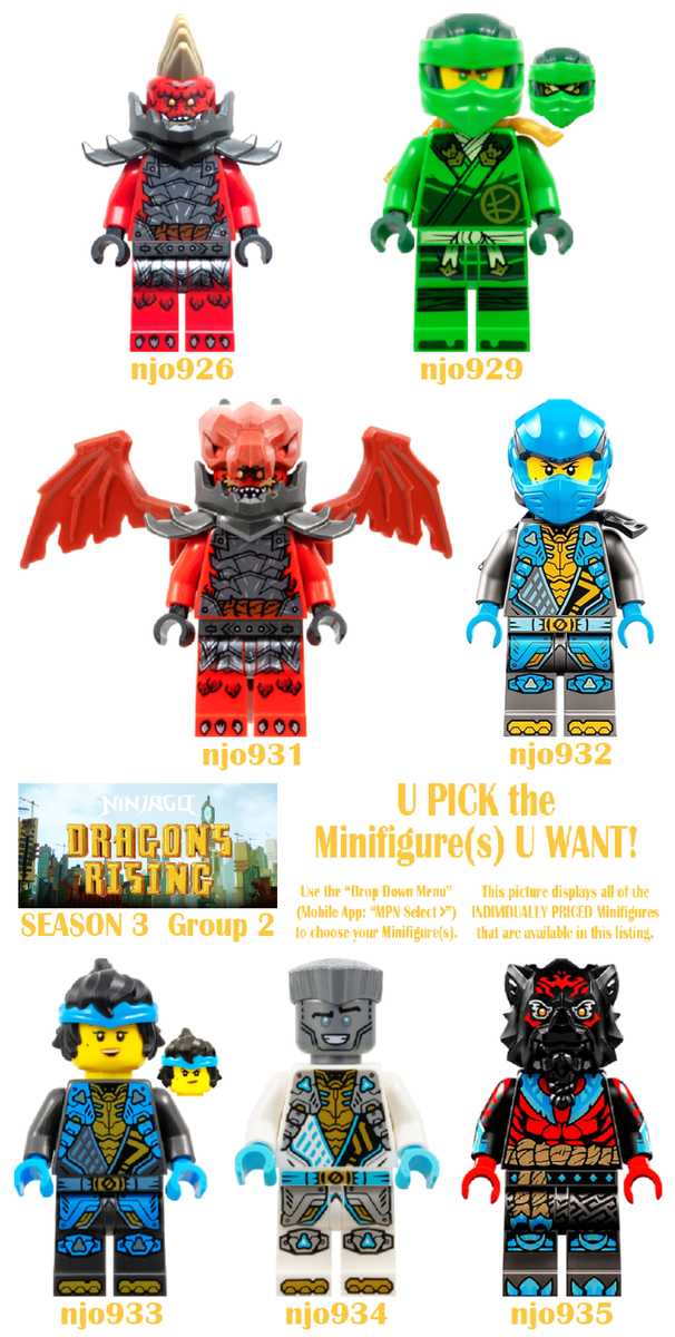 nguyen trung thuy様 3点セット Genuine LEGO U PICK Ninjago DRAGONS RISING SEASON 3 Minifigures