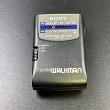 Sony SRF-49 Walkman AM/FM Pocket Radio Black Headphone Jack Belt Clip Tested