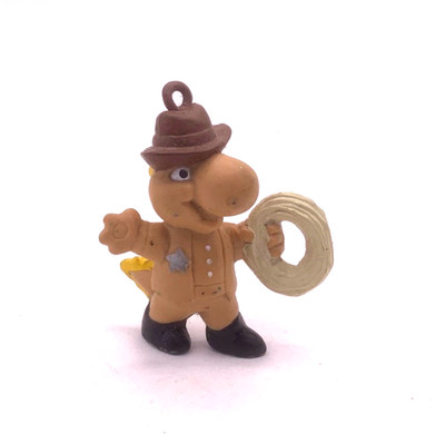 Schlüsselanhänger Werbung Werbefigur Maskottchen - Drache Cowboy Sheriff Lasso