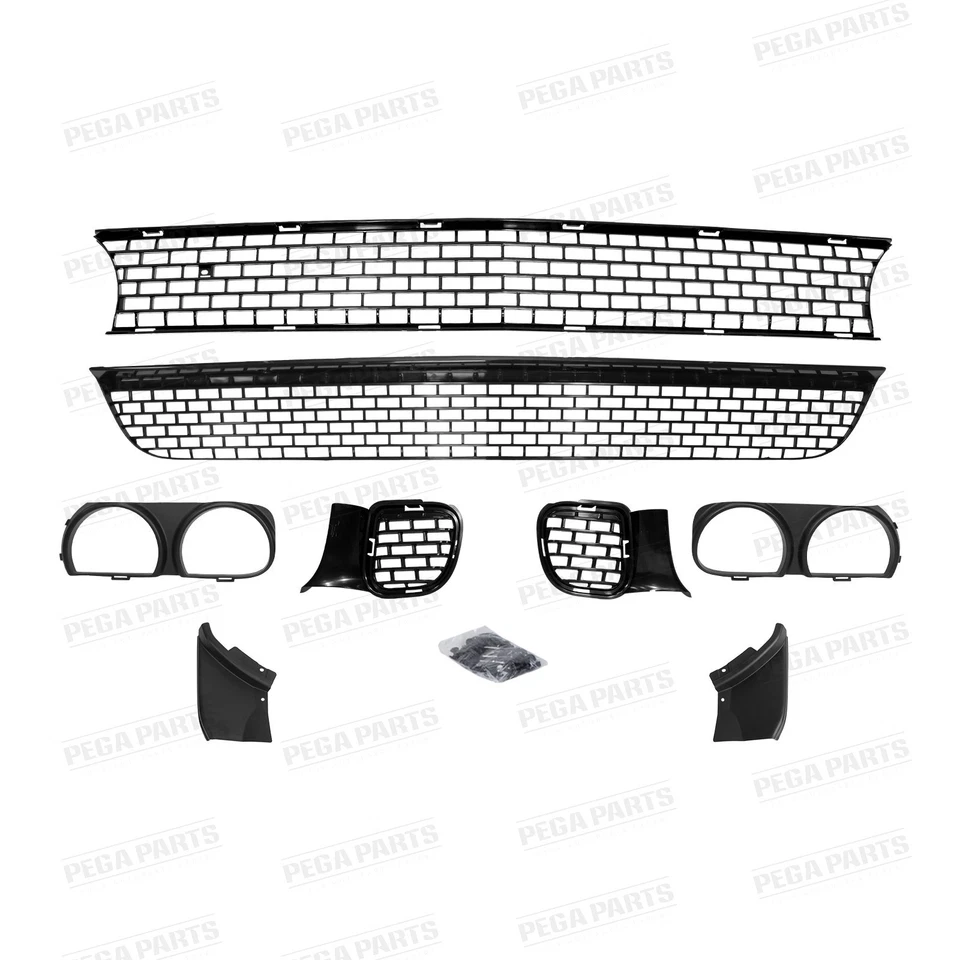 Fit for 2008-2014 Dodge Challenger Hellcat Style SRT Full Front Bumper Cover Kit - Image 2 of 4