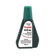 Self-Inking Stamp Ink Refill 1oz Bottle Green Color for Office Stamps