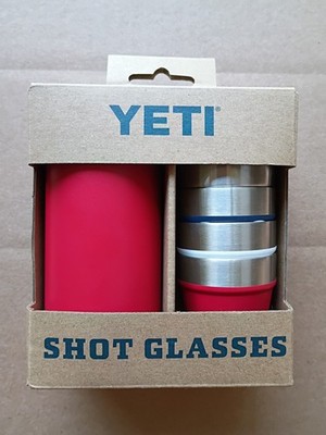 YETI Rescue Red Shot Glasses and Carrying Case - NEW