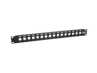 16-Port 1U Rack-Mount Unshielded Patch Panel, RJ45 Ethernet, USB, HDMI, Cat5e/6