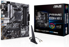 Image of PRIME B550M-A WIFI II, AMD B550, AM4, Micro ATX, 4 DDR4, VGA, DVI, HDMI, Wi-Fi, 
