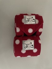 NEW X2 Red Polka Dot Stable Bandages Polo Wraps Exercise Bandages