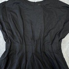 Abito Zara donna L nero maxi plissettato cappuccio manica girocollo pullover casual