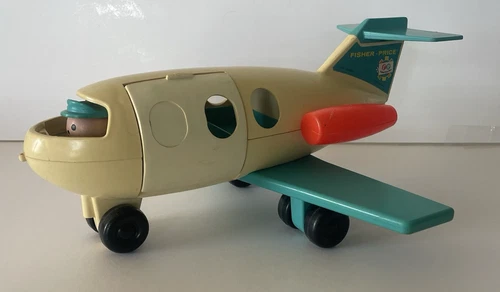 1970's Fisher Price Vintage Little People Fun Toy Jet Airplane Plane Toy