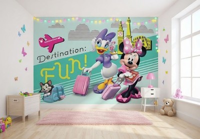 Disney Mädchens Wandtapete Minnie Maus Schlafzimmer 368X254 Cm 144X100 Zoll