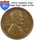 1920-D Lincoln Wheat Cent Circulated  Good to Very Good (G/VG)