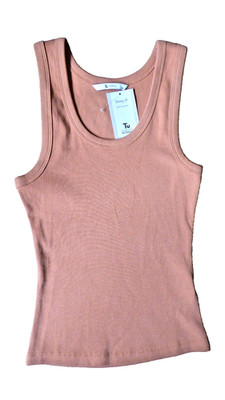 Damen Trägershirt Tank Top Skinny Fit Farbe hellbraun T-Shirt Größen 10 bis 20