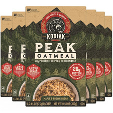 Kodiak Cakes Peak Instant Oatmeal Packets, Maple Brown Sugar, High Protein,100