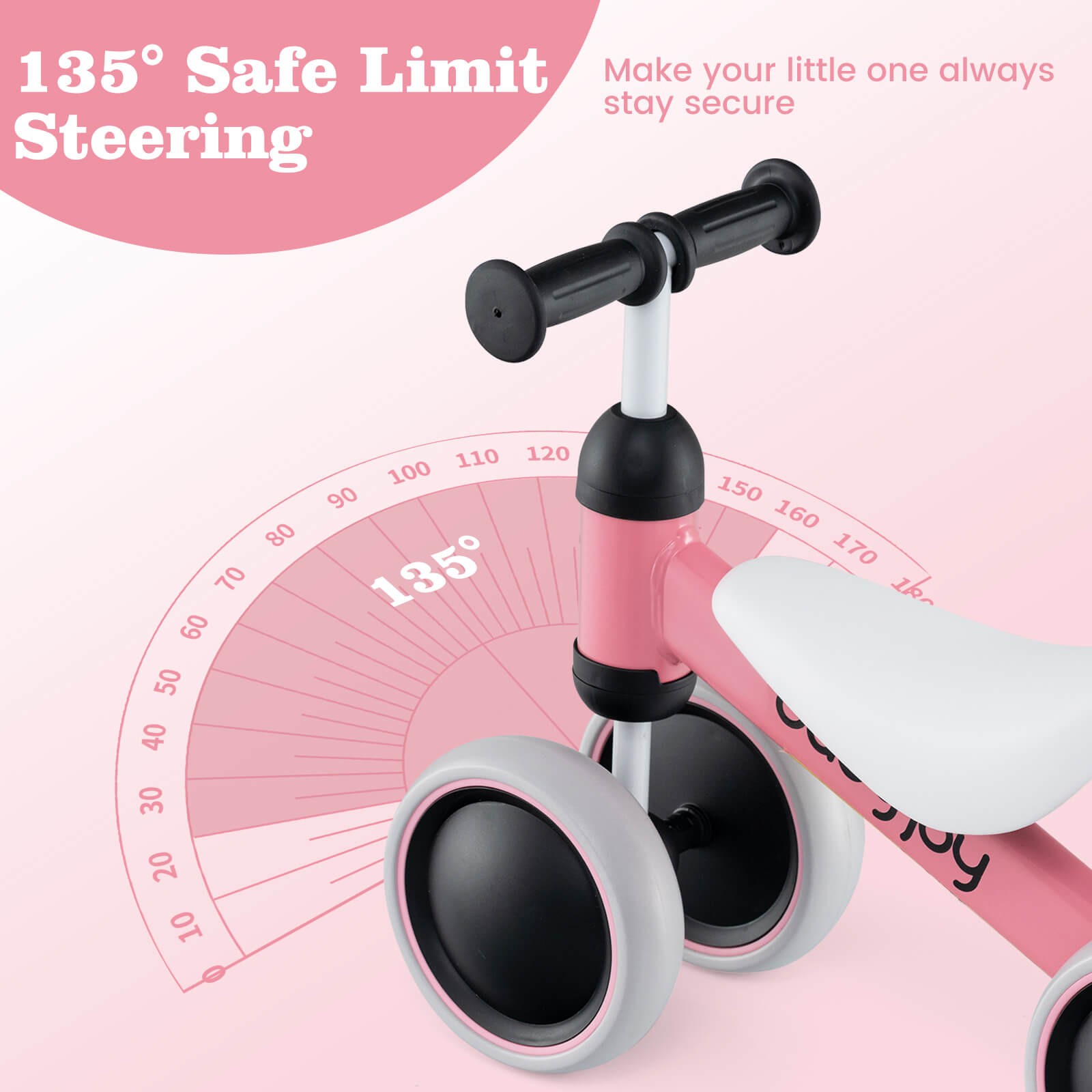 Baby No-Pedal Balance Ride-On Bike Toddler Learn Toy Walker Indoor&Outdoor Pink