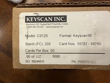 50 Keyscan CS125  36 Bit C15001 Compatible Format Clamshell Keyscan36 Cards NEW