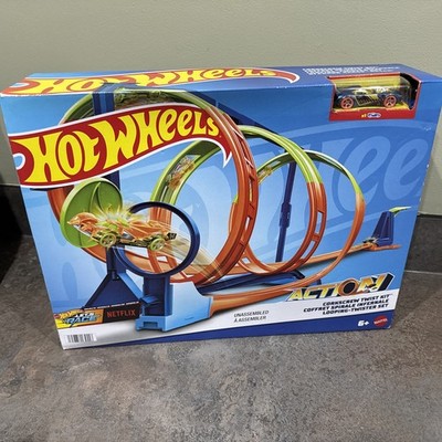 Hot Wheels Action Korkenzieher Twist Kit Spielset & Fahrzeug Kinder Spielzeug 6+ Neu unbenutzt