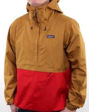 Patagonia Men Torrentshell Half Zip Pullover Anorak Oak brown/fire, Size L, Used