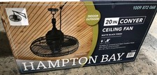 Hampton Bay Conyer 20 in. Indoor/Outdoor 3 speed Anywhere Fan Black OPEN 