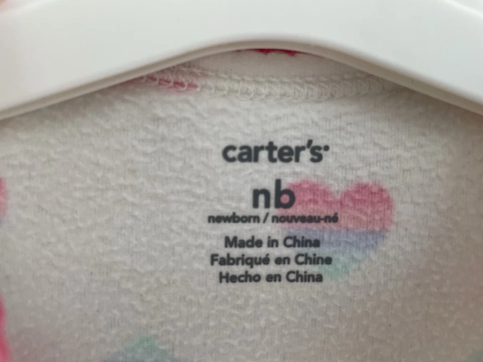 Carter's Bebé Niñas Arco Iris Corazón Suave Acogedor Vellón A Presión Dormir y Jugar Blanco Nuevo en Caja Foto 2 de 4