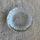 Vtg. Waterford Crystal Denver Colorado Skyline Paperweight Signed