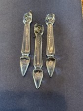 Vintage Chandelier Crystal Prisms 3-1/4" Notched U-Drop w/Wire - Lots of 3 to 12