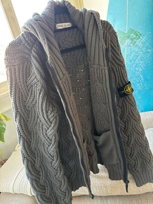 Stone Island Ribbed Knit Jacket Sweater Cardigan Hoodie NEW excellent conditi