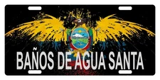 Ecuador Flag License Plate República de Ecuador Eagle Emblem Baños de Agua Santa
