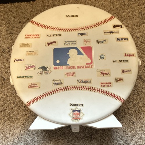 1980s Skilcraft Major League Baseball Hinged Plastic Card Storage Box White