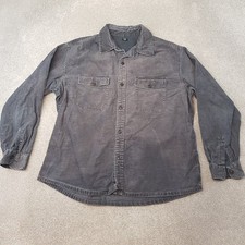 Uniqlo Mens Shirt XL Grey Corduroy Cord Work Overshirt Jumbo Factory Jacket
