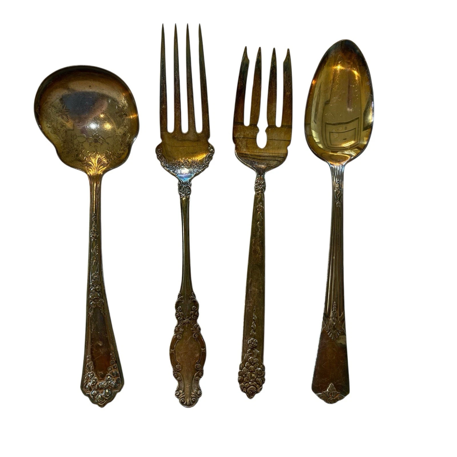 Silver Plated Misc Ornate Serving Pieces SET OF FOUR Vintage