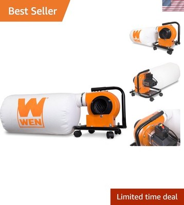 Woodworking Dust Collector, 5.7-Amp Motor with 12-Gallon Bag, Mobile Base, an...