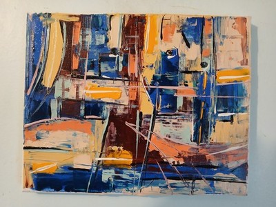 original abstract acrylic painting on canvas ''Table For Two Is Ready''