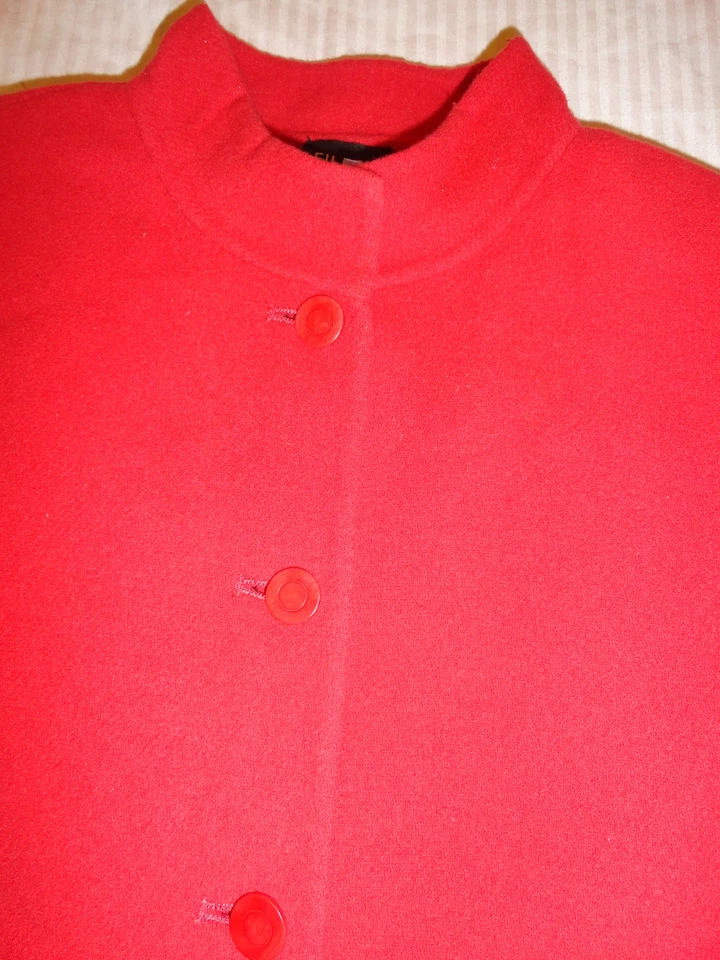 BLAZER ROJO CON BOTONES DE MEZCLA DE LANA/CACHEMIRA EILEEN FISHER PARA MUJER PS Foto 2 de 4