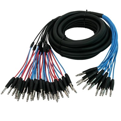 Elite Core 15' Insert Audio Snake Cable (16) TRS Stereo to (32) 1/4'' Mono Plugs 