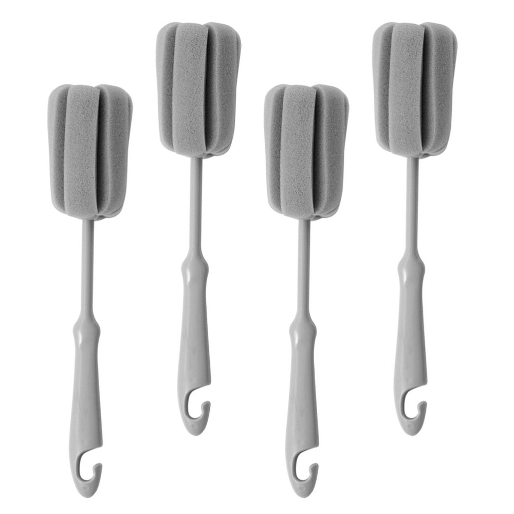 4-Piece Sponge Brush Set for Bottles Cups and Scrubbing