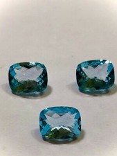 BLUE TOPAZ FACETED CUSHION CUT CHECKER BOARD 14x11 01 PCS LOT LOOSE GEMSTONE
