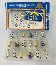 1997 Looney Tunes Mini Ornaments ~ Gift Package Tie-Ons Set/18 ~ NOS Sealed