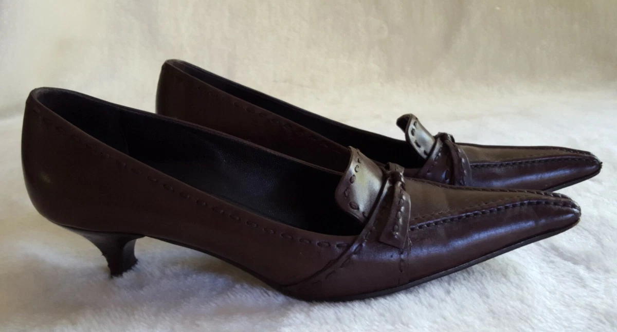Prada kitten hot sale heel pumps