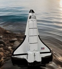 Playmaker Toys United States US White Space Shuttle Diecast pullback Rocket