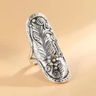 Boho 925 Sterling Silver Gypsy Ethnic Retro Vintage Tibetan Tibet Ring Size 9.5