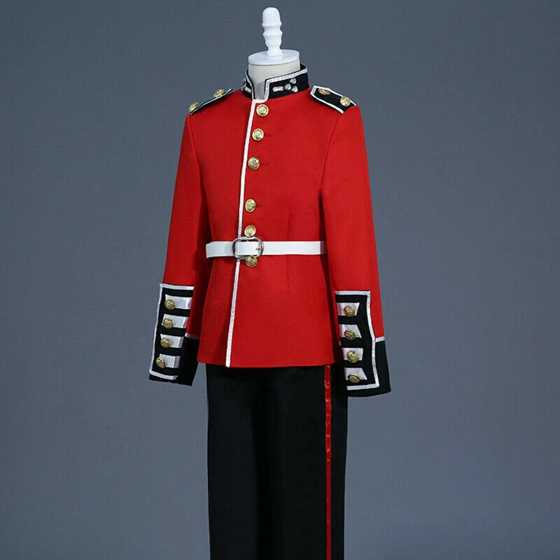 Niños Guardia Real Británica Uniforme Disfraz Chaqueta Húsar Tambor Vestido Elegante Juegos con disfraces Foto 4 de 4