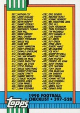 Checklist 397-528 Topps 1990 Football Card #500