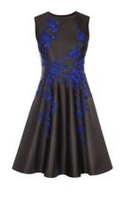 Karen Millen Black Applique Floral Prom Dress Sizes UK 8/EU 36