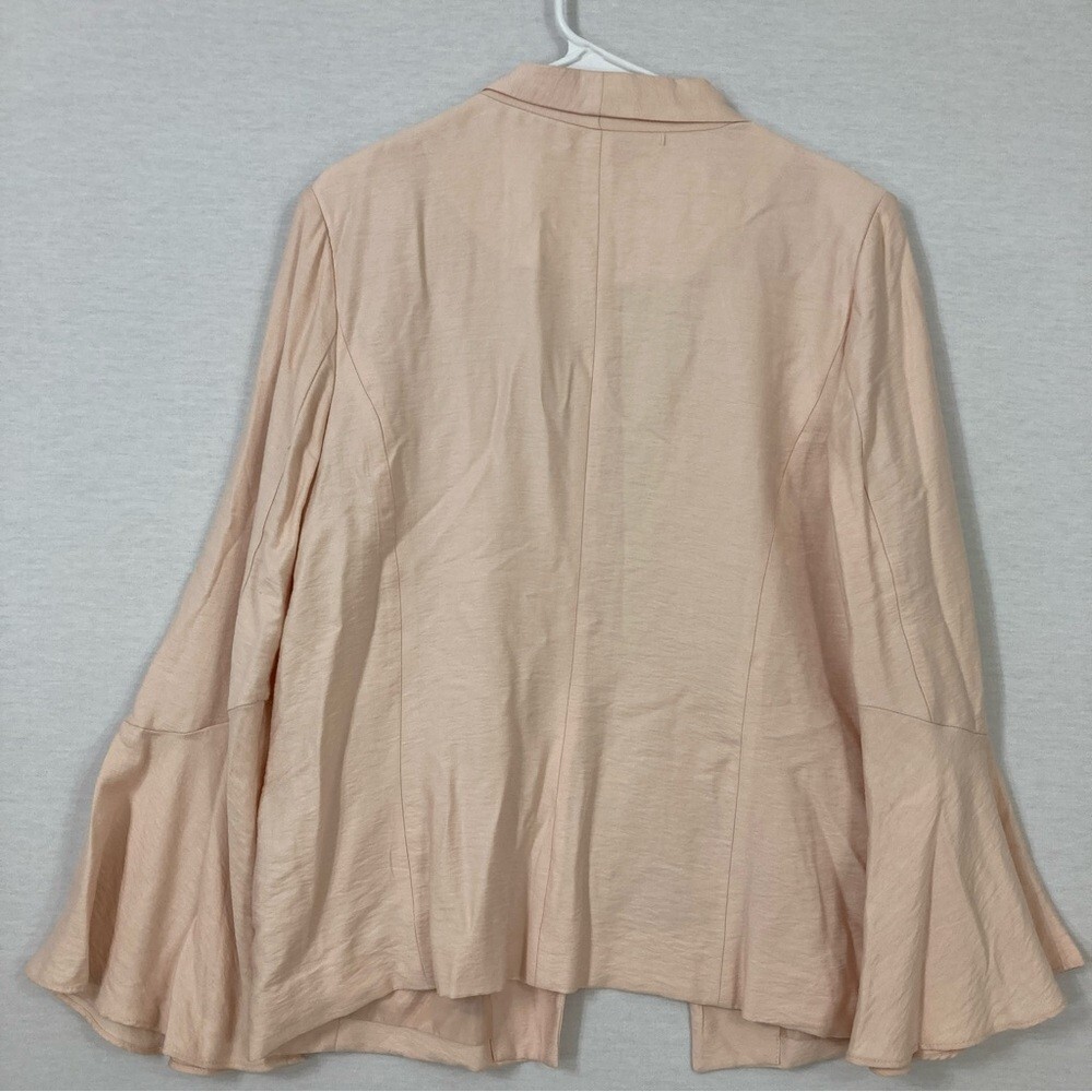 LC Lauren Conrad Peach Soft Lightweight Ruffle Sleeve Open Front Blazer size 16