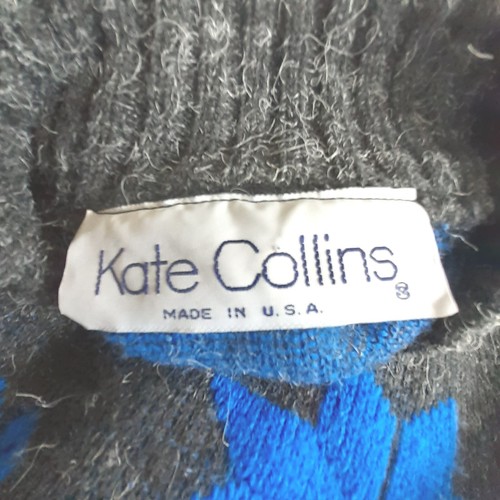 Kate Collins Knit Sweater Gray Blue Snowflake Long Sleeve Wool Pullover Sz L/XL - Picture 11 of 11