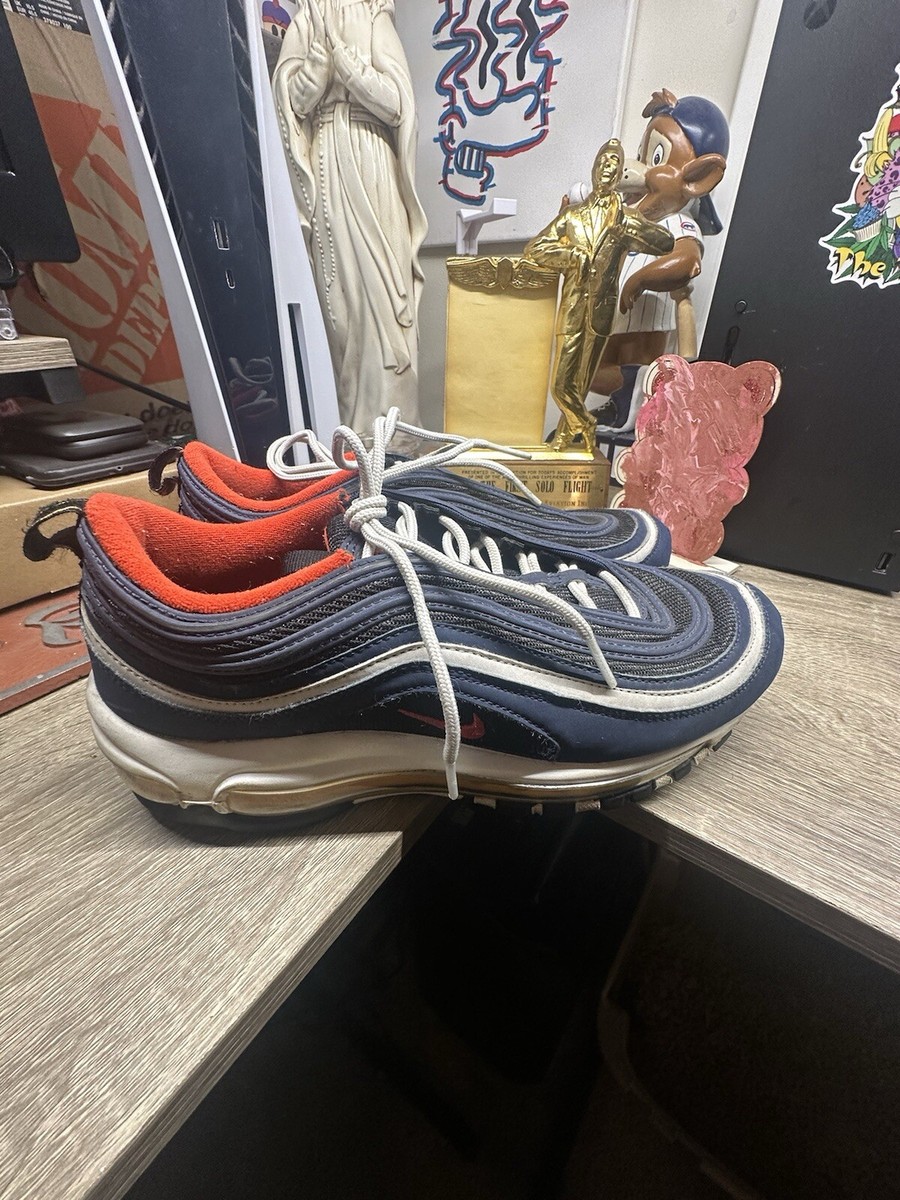 Air Max 97 Midnight Navy Blue Red 921522-402 Nike Youth Boys Shoes