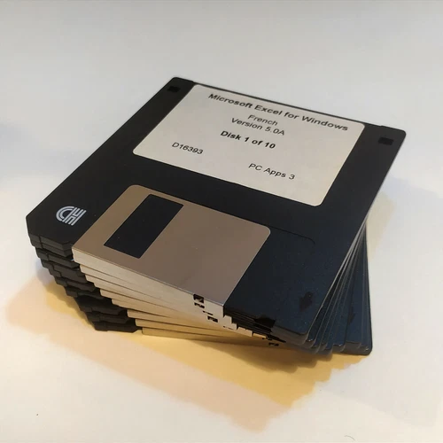Microsoft Excel v5.0a FRENCH - 10 floppy disks