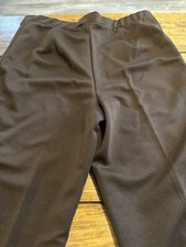 Vintage 1980's Women's Brown Pleated Polyester Blend Pants w/11" bottoms 30x28