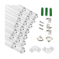 UV Resistance 6.56FT V Shape LED Strip Channel Diffuser,20-Pack Aluminum Prof...