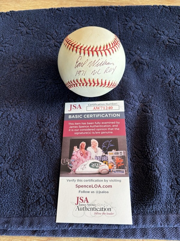 Earl Williams 1971 NL ROY Signed ONL Leonard S Coleman Baseball JSA COA Vintage