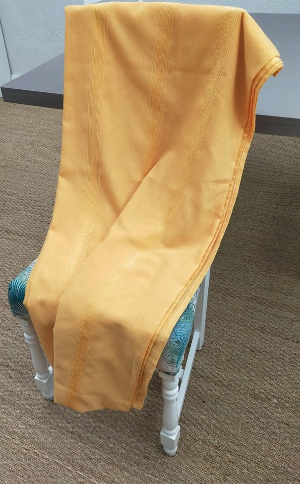 Rideau Voilage Jaune Grande Largeur Rayure Voile Velours 220/240 - Photo 3/4