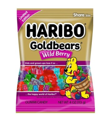 Haribo Gold Bears 4 oz WILD BERRY Gummi Candy Gummy Limited Edition *BB 12/2025*